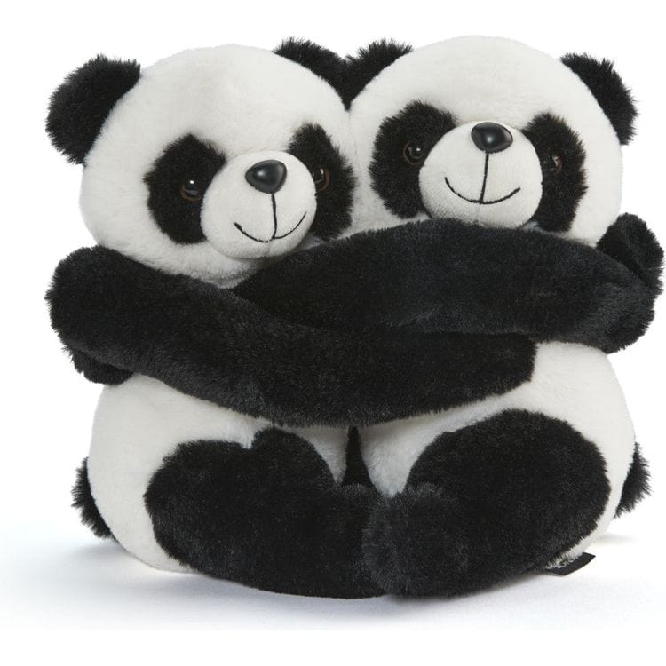 FAO Schwarz Plush 2-Piece 9" Hugging Panda Bears Plush