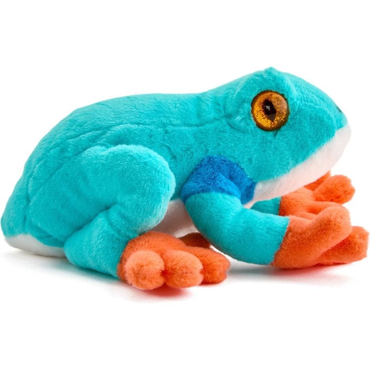 FAO Schwarz Plush 8" Glitter Toy Plush Dart Frog - Blue