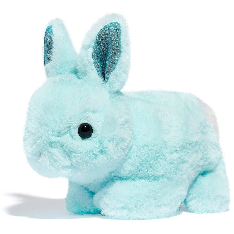 FAO Schwarz Plush 9" Sparklers Toy Plush Pom Pom Bunny - Turquoise