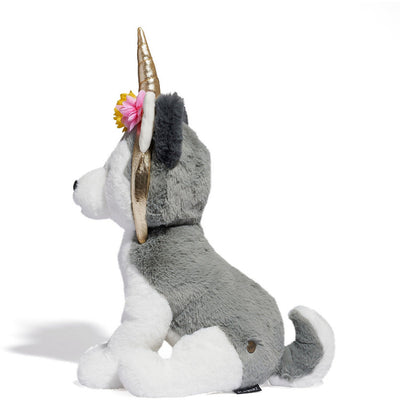 FAO Schwarz Plush Toy Plush Husky 12inch with Fantasy Headband