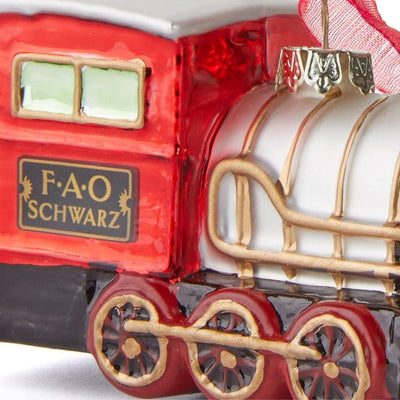 FAO Schwarz Souvenirs Ornament Glass Train 4.25 x 2.56"