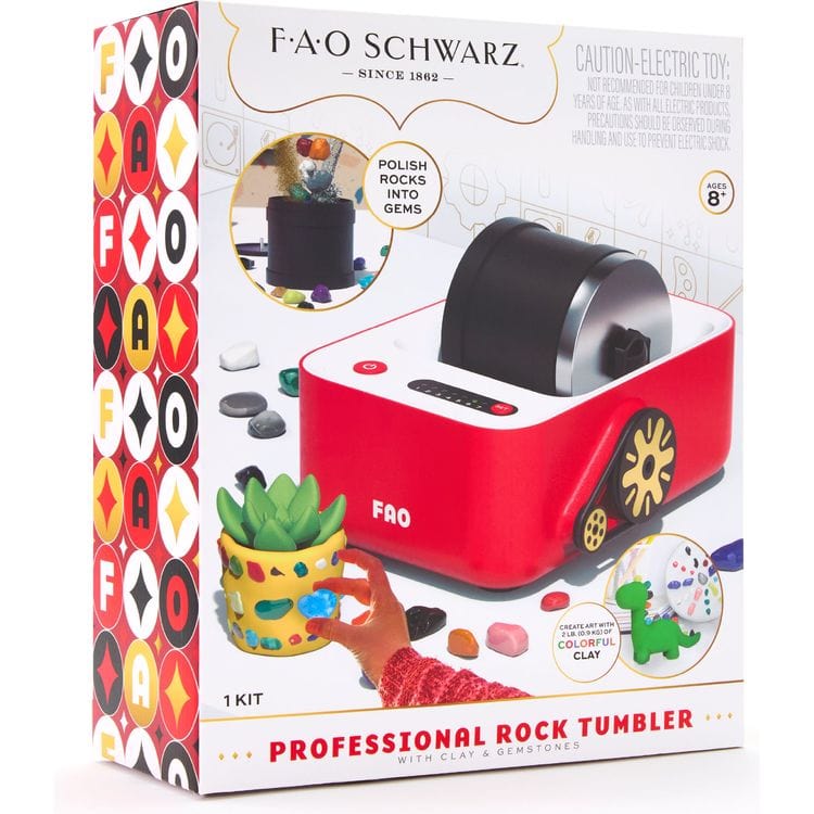 FAO Schwarz STEM 22 Piece Professional Rock Tumbler with Clay & Gemstones