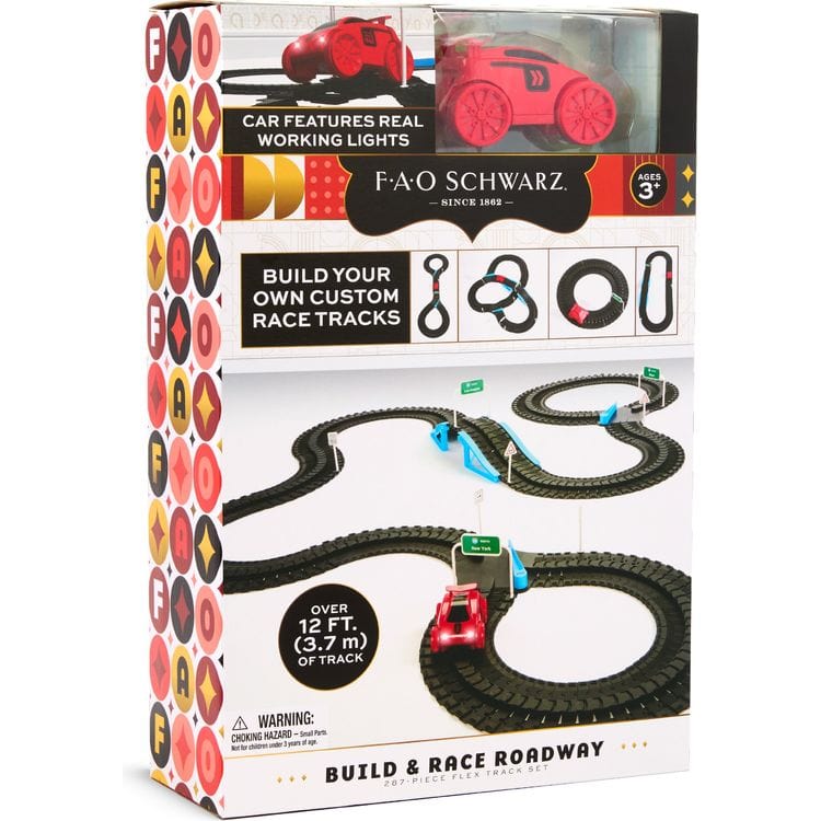 FAO Schwarz Vehicles Build & Race Roadway 287-Piece Flex Track Set