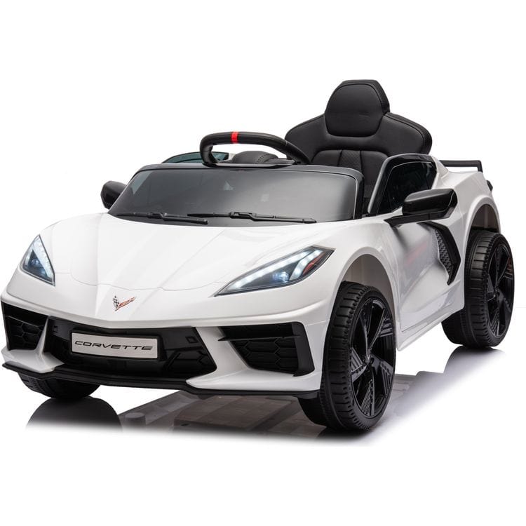 Freddo Outdoor 12V Corvette C8 1-Seater Ride On Car - White