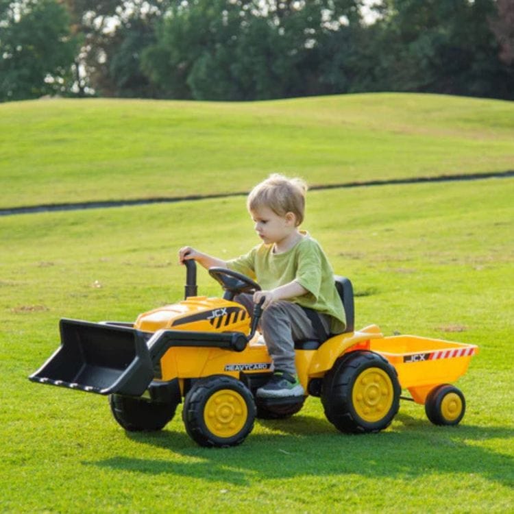 Freddo Outdoor 12V Freddo Excavator 1 Seater Ride on for Kids - Yellow