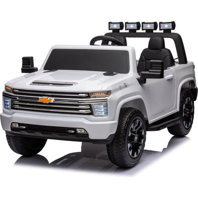 Freddo Outdoor 24V 4x4 Chevrolet Silverado 2 Seater Ride on Truck for Kids - White