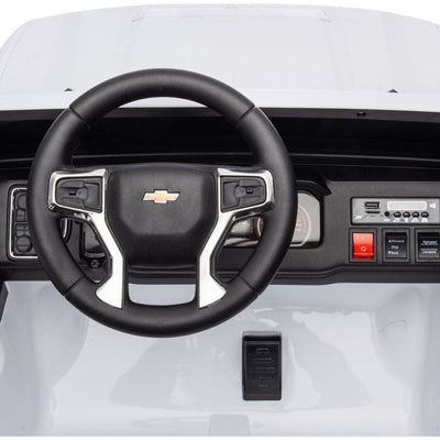 Freddo Outdoor 24V 4x4 Chevrolet Silverado 2 Seater Ride on Truck for Kids - White
