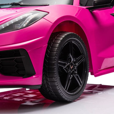 Freddo Outdoor 24V Corvette C8 2-Seater Ride On Car - Pink