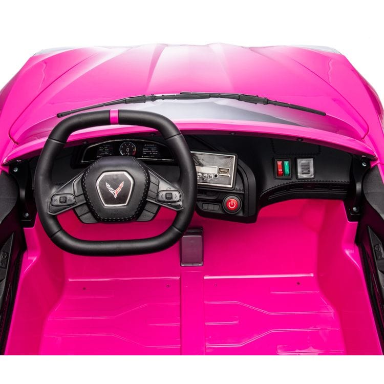 Freddo Outdoor 24V Corvette C8 2-Seater Ride On Car - Pink