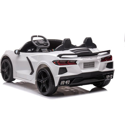 Freddo Outdoor 24V Corvette C8 2-Seater Ride On Car - White