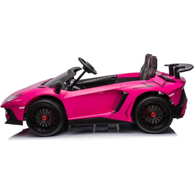 Freddo Outdoor 24V Lamborghini Aventador 2 Seater Ride on Car for Kids - Pink