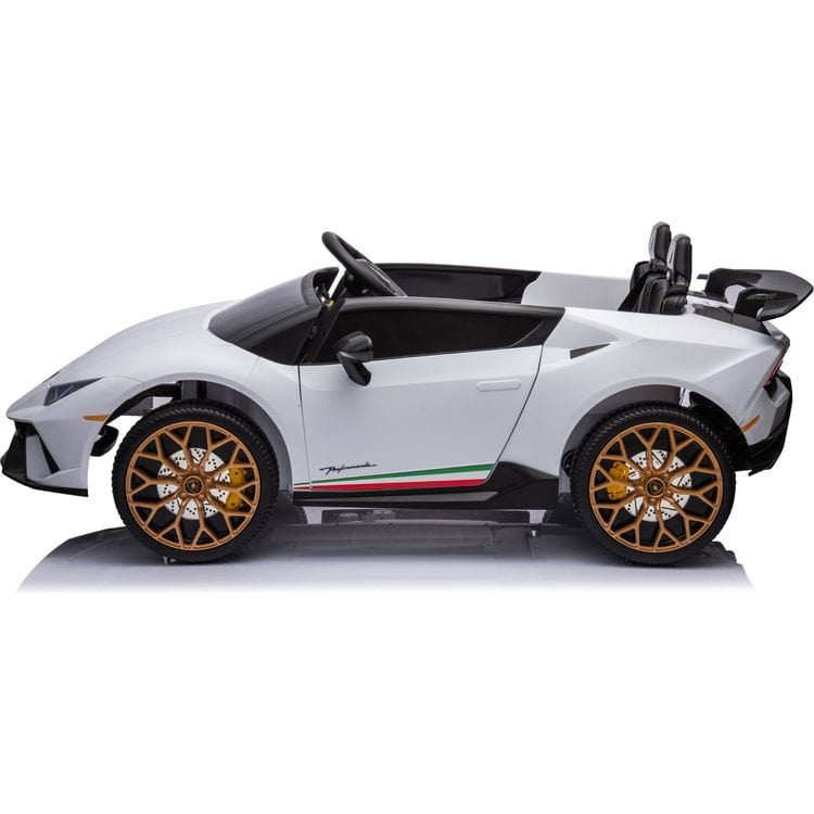 Freddo Outdoor 24V Lamborghini Huracan 2-Seater Electric Ride On - White