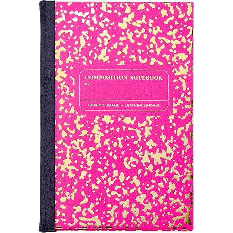 Graphic Image Books Composition Notebook in Neon Pink/Gold Leather