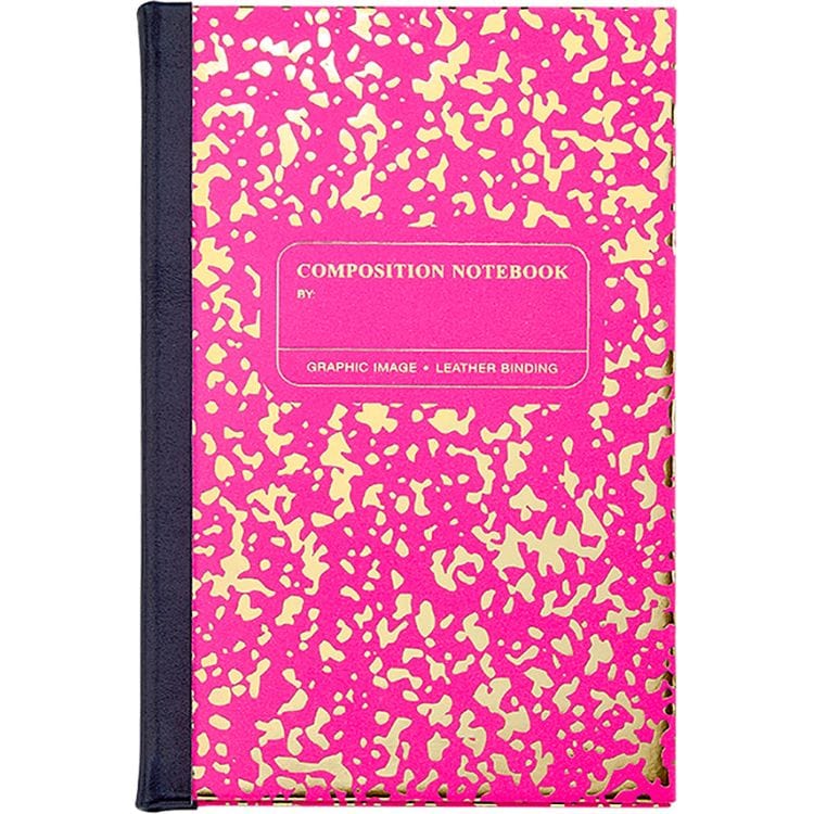 Graphic Image Books Composition Notebook in Neon Pink/Gold Leather