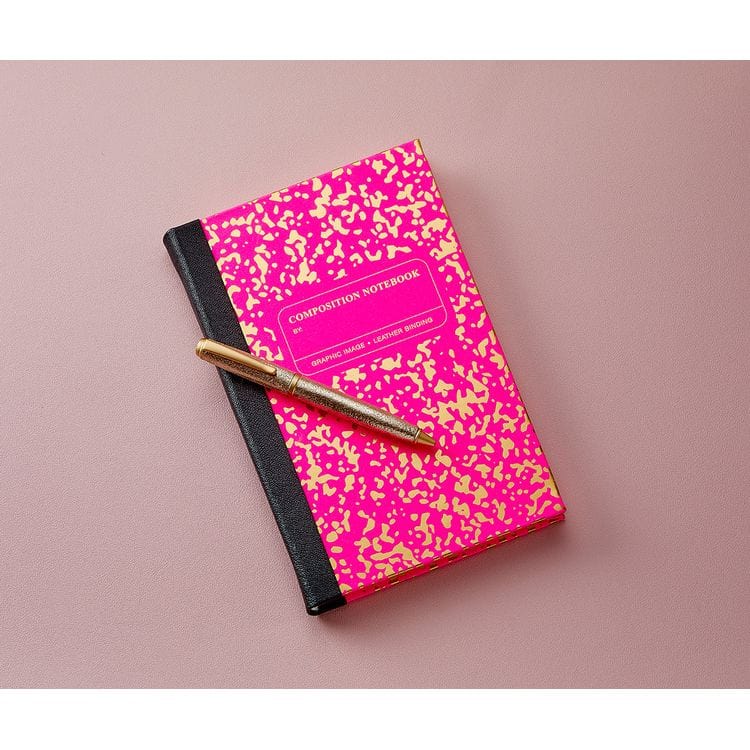 Graphic Image Books Composition Notebook in Neon Pink/Gold Leather