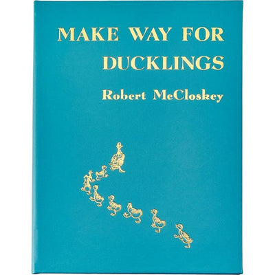 Graphic Image Books "Make Way For Ducklings" Book in Teal Blue Italian Leather