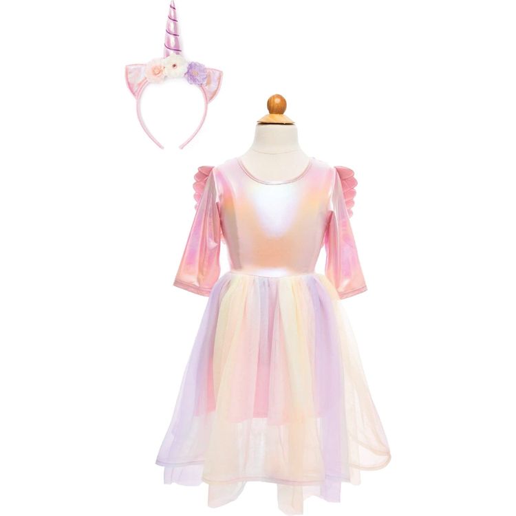 Great Pretenders Dress up Alicorn Dress with Wings & Headband- Size 3-4 Years