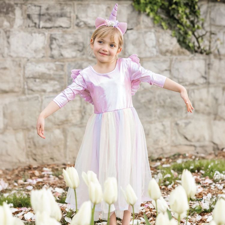 Great Pretenders Dress up Alicorn Dress with Wings & Headband- Size 3-4 Years