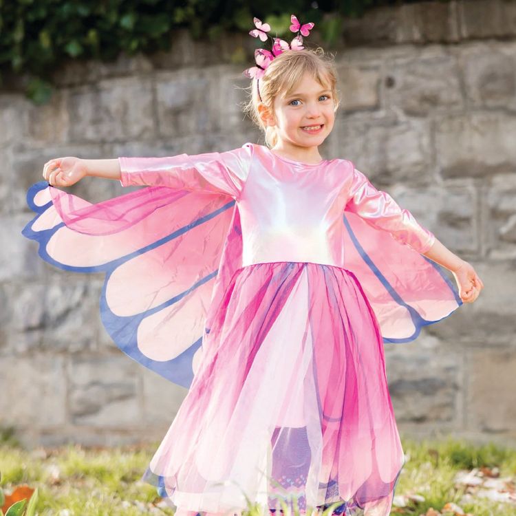 Great Pretenders Dress up Butterfly Twirl Dress with Wings- Size 5-6 Years