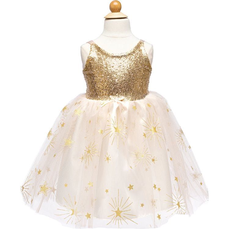 Great Pretenders Dress up Glam Party Gold Dress, Size 3-4