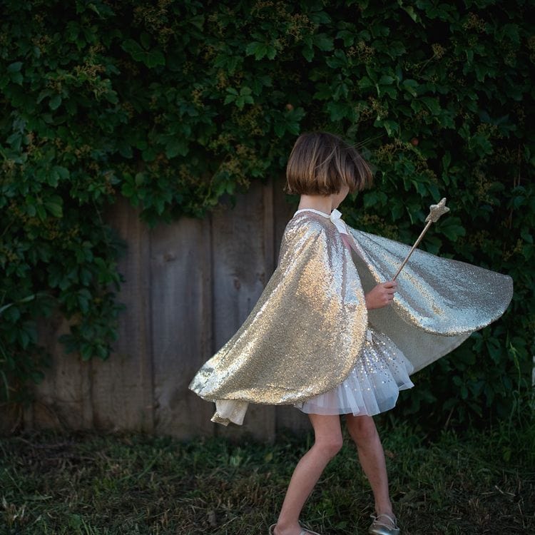 Great Pretenders Dress up Gracious Gold Sequins Cape, Size 5-6