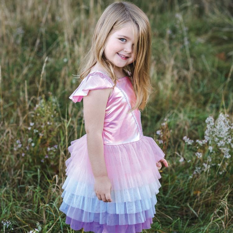 Great Pretenders Dress up Rainbow Ruffle Tutu Dress - Size 5-6 Years