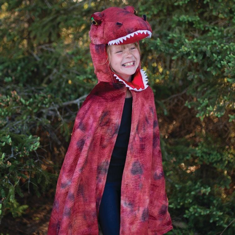 Great Pretenders Dress up Red & Black Grandasaurus T-Rex Cape with Claws - 4-6 Years