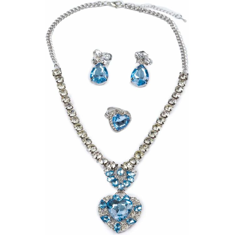 Great Pretenders Dress up The Marilyn- Blue & Silver 4 piece Jewelry Set