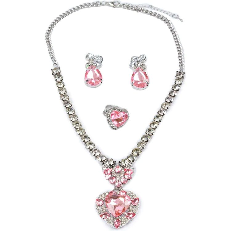 Great Pretenders Dress up The Marilyn - Pink & Silver 4 piece Jewelry Set