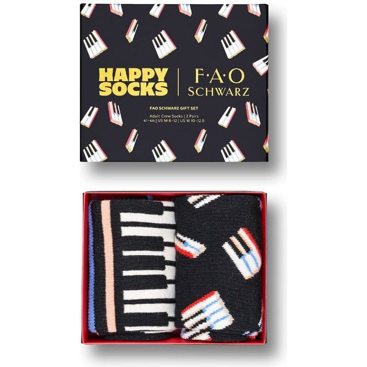 Happy Socks Souvenirs 2-Pack Piano Socks Gift Set- Adult Size Medium/Large