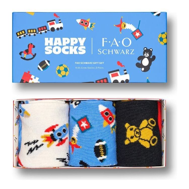 Happy Socks Souvenirs Kids 3-Pack Rockets & Toys Socks Gift Set - Size  4-6 Years