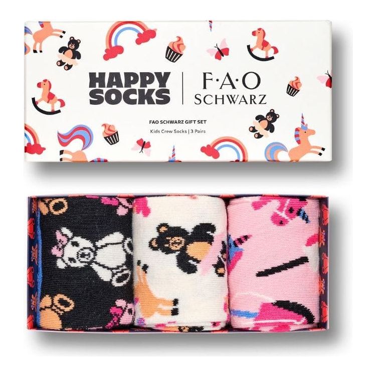 Happy Socks Souvenirs Kids 3-Pack Unicorn & Toys Socks Gift Set - Size 7-9 Years
