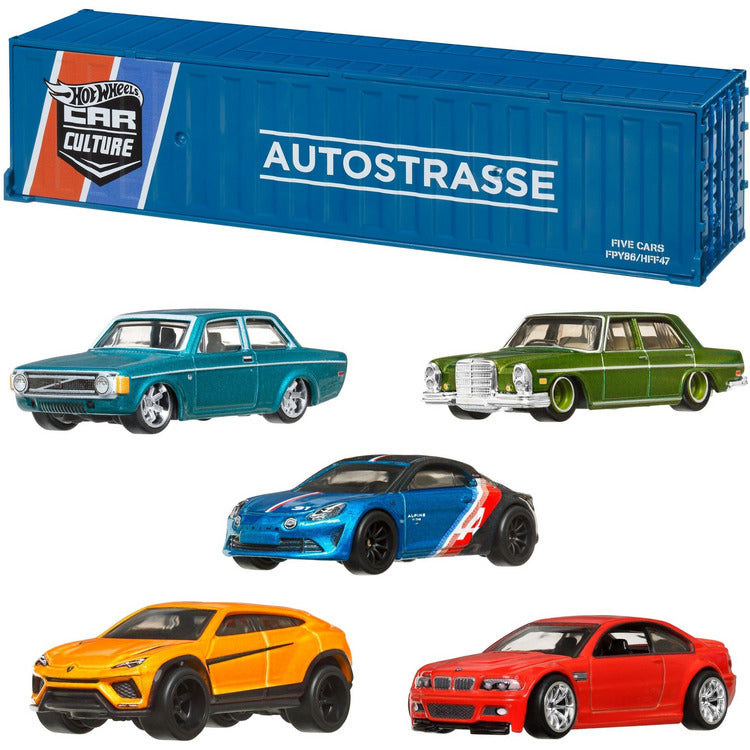 Hot Wheels Collectibles The Hot Wheels® Strasse, Autobahn, Autostrasse Container Set - 5 Vehicles