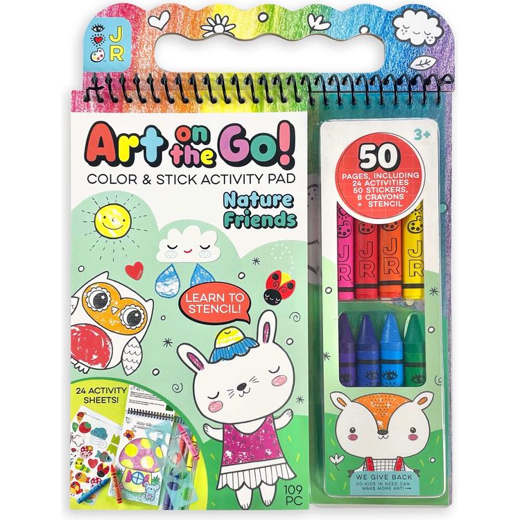 iHeartArt Creativity Art on the Go! Color & Stick Activity Pad - Nature Friends