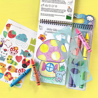 iHeartArt Creativity Art on the Go! Color & Stick Activity Pad - Nature Friends