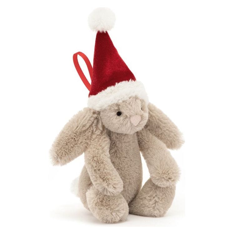 Jellycat, Inc. Plush Bashful Christmas Bunny Ornament