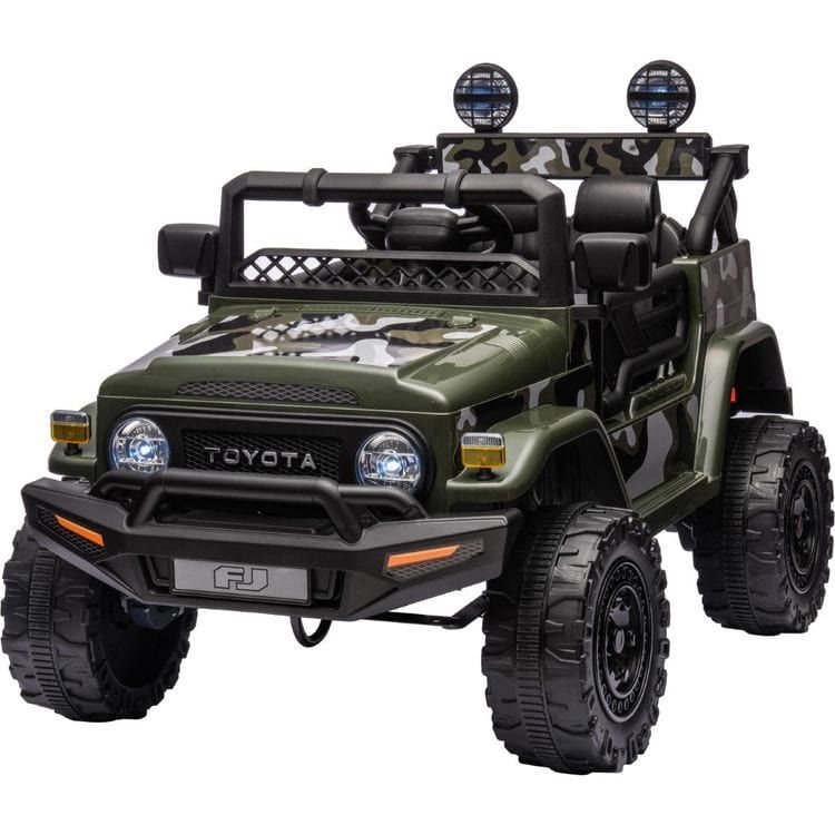 Kool Karz Playground Outdoor Toyota FJ Cruiser 4WD 12V Ride On Toy Car Army Green