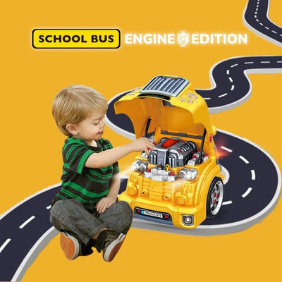 Kool Karz Playground STEM Big School Bus Engine Repair Toy Set