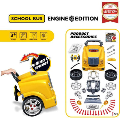 Kool Karz Playground STEM Big School Bus Engine Repair Toy Set