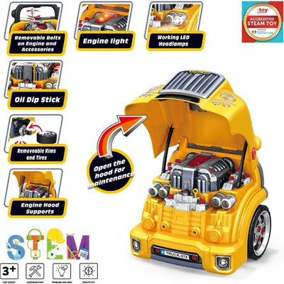 Kool Karz Playground STEM Big School Bus Engine Repair Toy Set