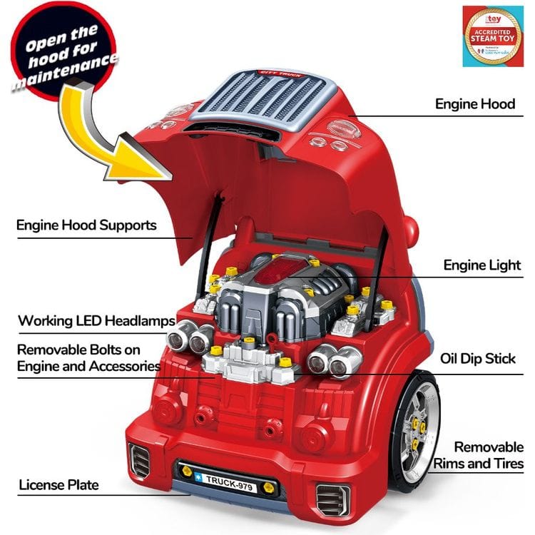 Kool Karz Playground STEM Big Truck Engine Repair Toy Set