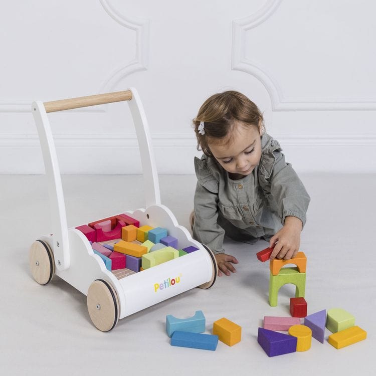Le Toy Van Infants Rainbow Baby Walker & Puzzle - 45 Blocks