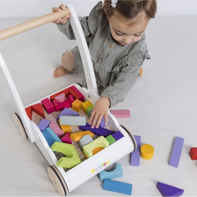 Le Toy Van Infants Rainbow Baby Walker & Puzzle - 45 Blocks