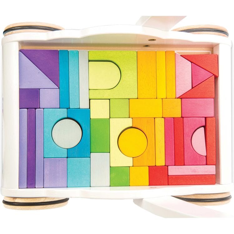 Le Toy Van Infants Rainbow Baby Walker & Puzzle - 45 Blocks