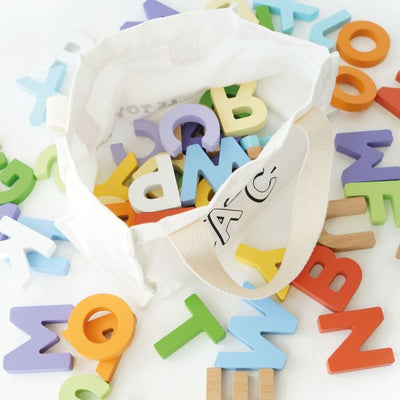 Le Toy Van Infants Wooden Alphabet Set & Bag - 60 Letters
