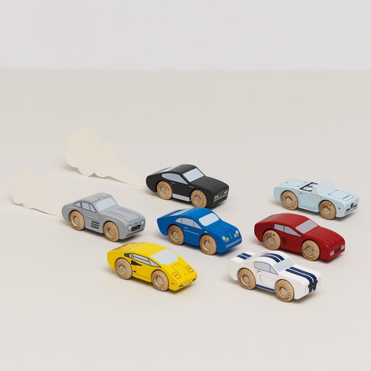 Le Toy Van Preschool Classic Wooden Sports Cars - 7 Pieces