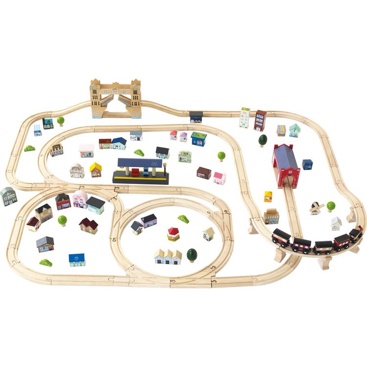 Le Toy Van Preschool London Wood Train Set – 120 Pieces