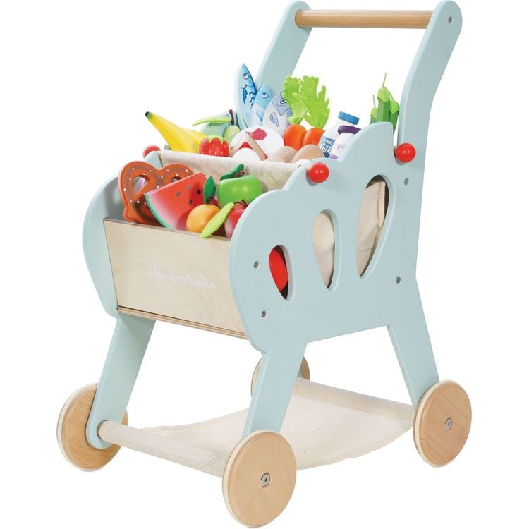 Le Toy Van Preschool Shopping Grocery Trolley & Bag