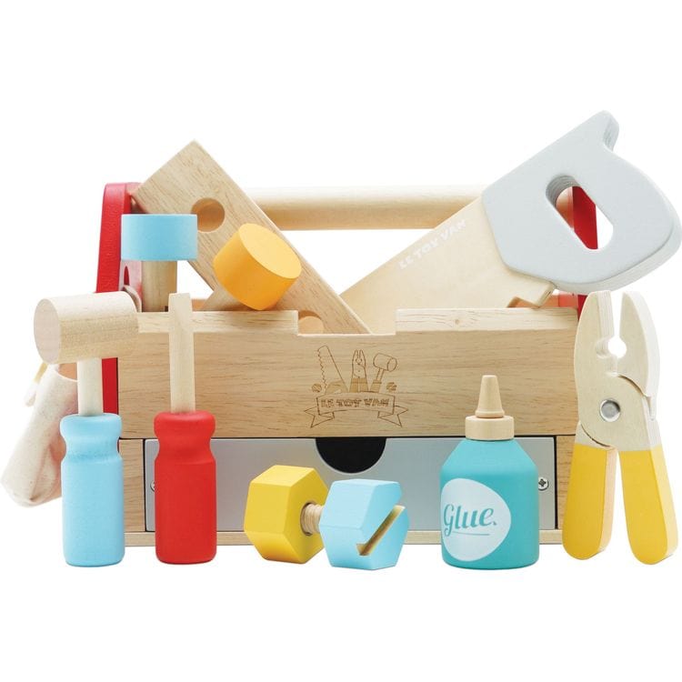 Le Toy Van Preschool Tool Box & Wooden Tools with 11 Accessories