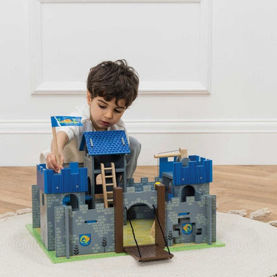 Le Toy Van Preschool Wooden Excalibur Castle with Drawbridge